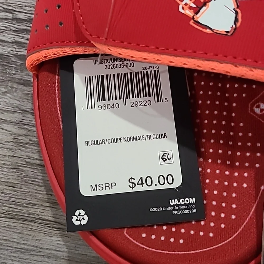 Under Armour Red Mercenary Slides